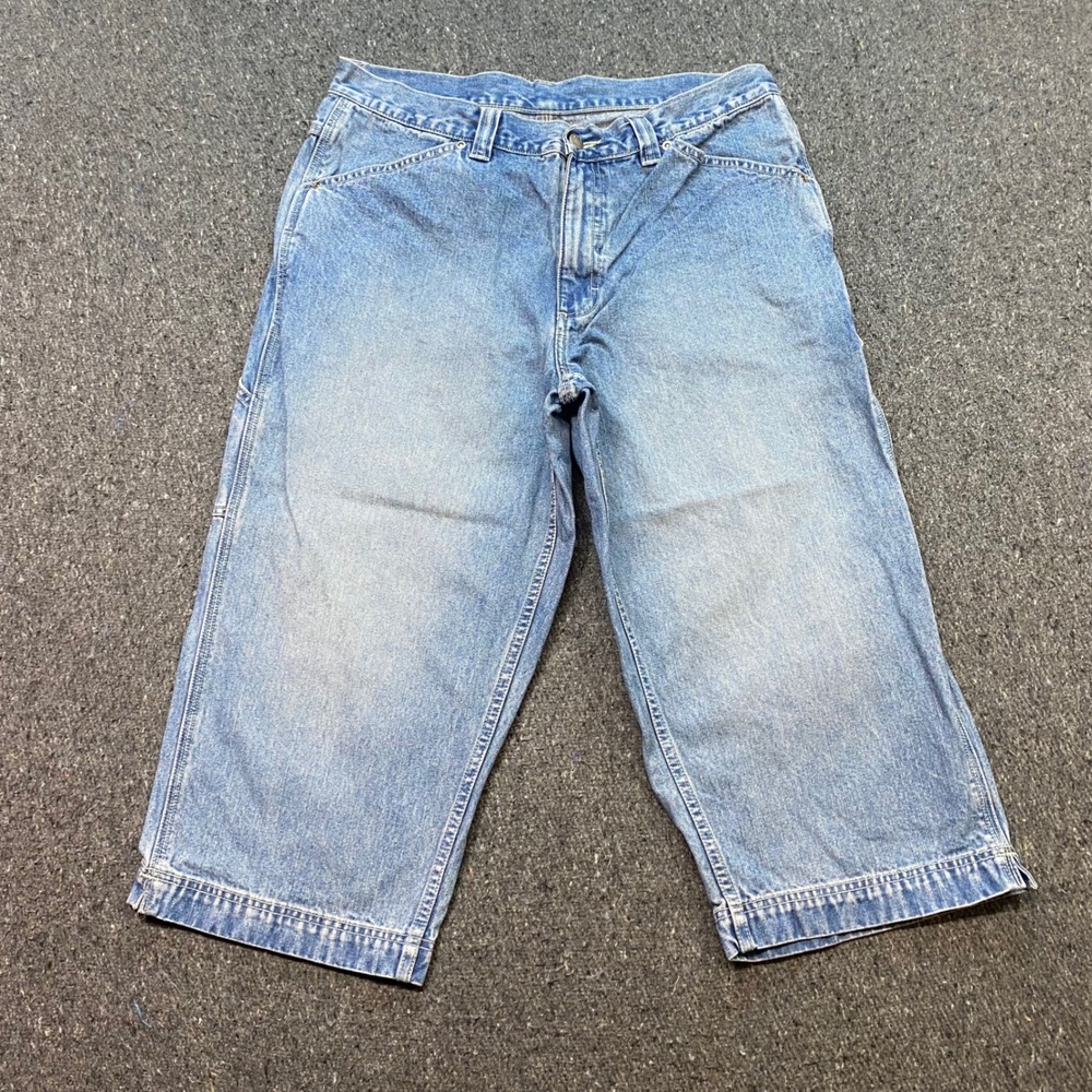 Old Navy Carpenter Denim Shorts Sz 14 Mens Blue Skater Y2K Utility Workwear